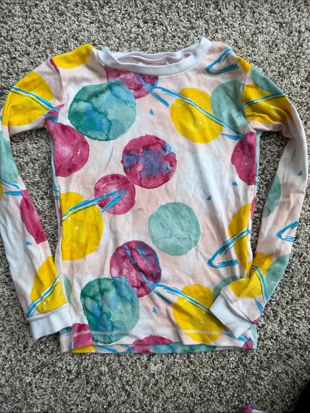 Burt's Bees Kids Planet Print Pajama Set - Pink, Yellow, Teal